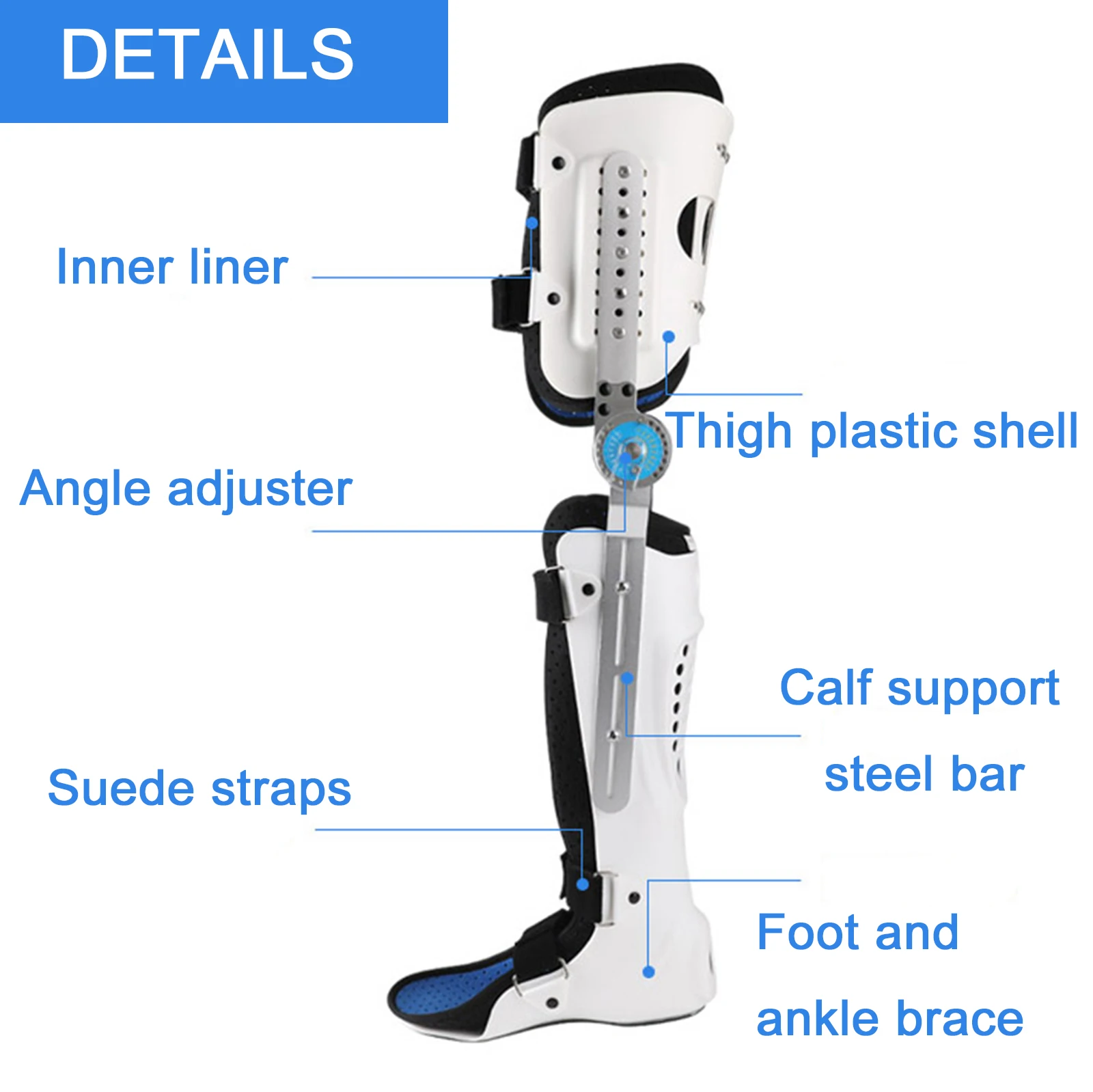 HKJD Knee Ankle Foot KAFO Lower-limb Oorthotic Product Orthotic Orthosis Fracture Support Rehabilitation