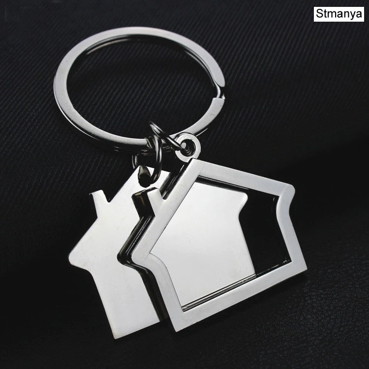 Men New fashion House Key Chain with Window Women Cute Metal keychain charm Car Key ring for party best gift Jewelry