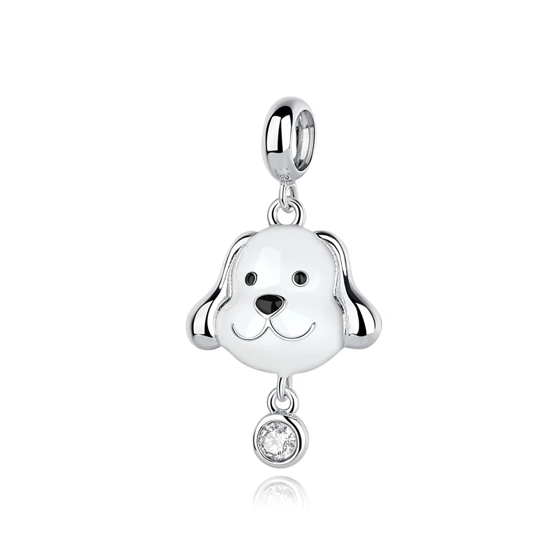 Original 925 Sterling Silber Charms Liebes-Tiermotiv Hund Katze Pfotenabdruck Anhänger Perlen Passend für Marken-Armbänder Halsketten Damen DIY Schmuck