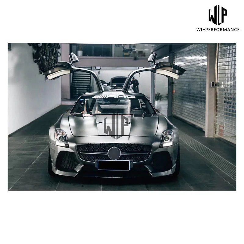 R197 Car Body Kit Frp Unpainted Front Bumper Rear Bumper Side Skirts for Mercedes-bnez Sls Amg R197 Misha Style Car Styling