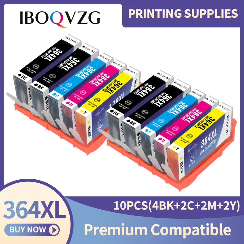 IBOQVZG 364XL 364 Compatible Ink Cartridge for HP364 xl Photosmart 5520 5524 6510 6520 7510 B109 B110 B209 B210 C309 C310 C410