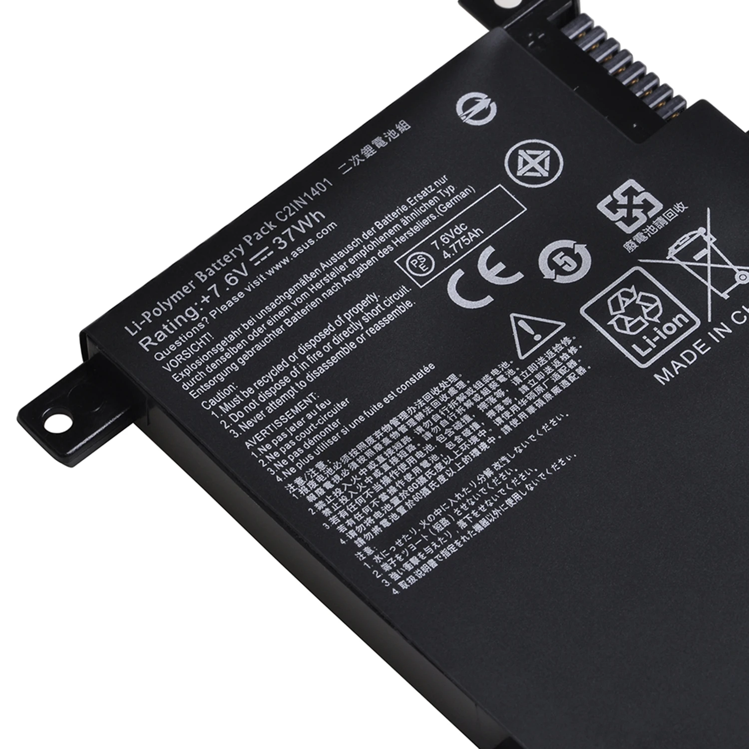 Imagem -02 - Pacote de Bateria para Laptop C21n1401 para Asus X455 X455l X455la A455l A455ld A455lnf455l X454w Y483ld W419l