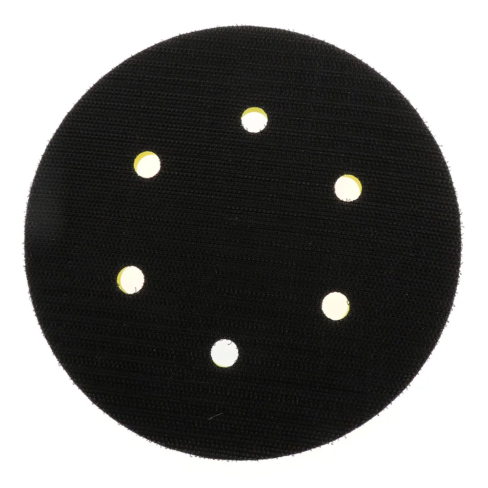 Almohadilla de lijado de respaldo de 6 pulgadas y 6 agujeros, almohadilla de respaldo de disco de lijado, herramientas abrasivas de gancho y bucle de rosca de 5/16 "-24 accesorios para amoladora