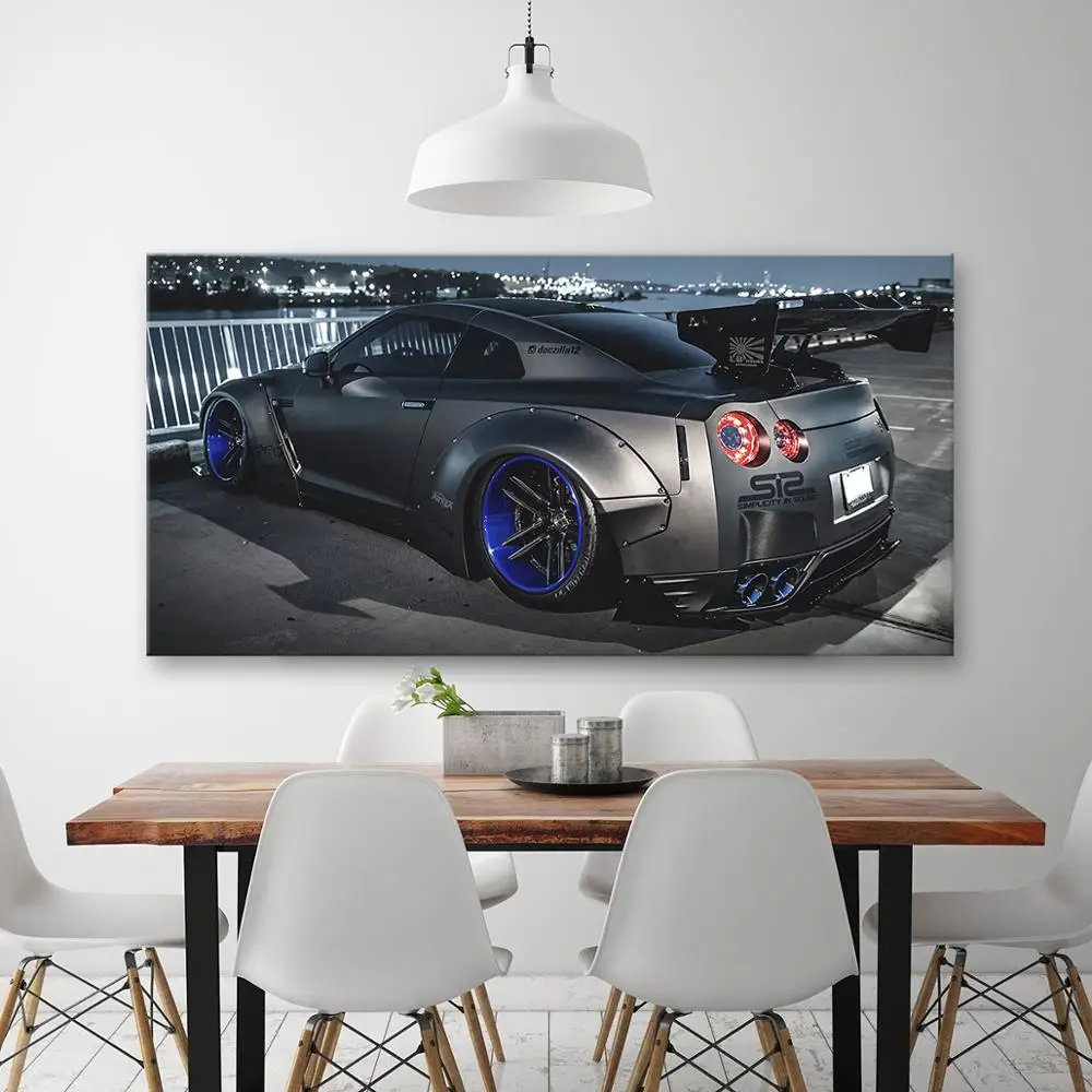 Classic Sports car Wall Art Canvas Painting 1 Pieces Nissan Skyline GTR Car Pictures Bedside Home Decor Posters Artwork HD Print