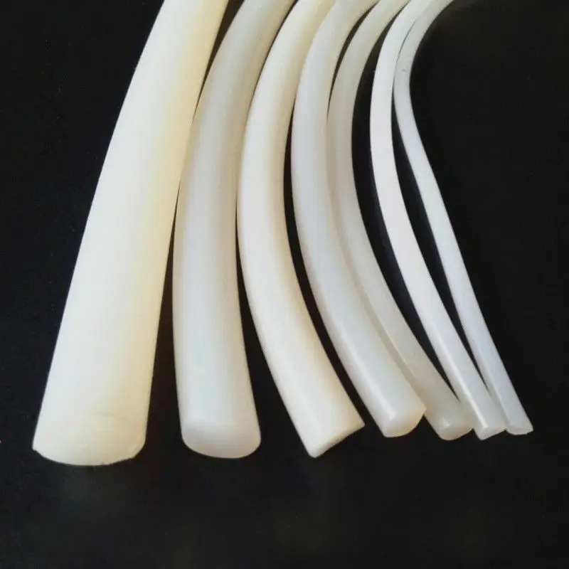 1M 5M Waterproof Weatherstrip Solid Silicone Rubber Cord White Seal O Ring Cord  1.5/2/3/6/8/10/12/16mm