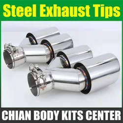 2 Piece:Car Modification Muffler Tip Y Shape Double Outlet Tips Exhaust Universal Exhaust Pipe Mufflers Nozzle Sporty Decoration