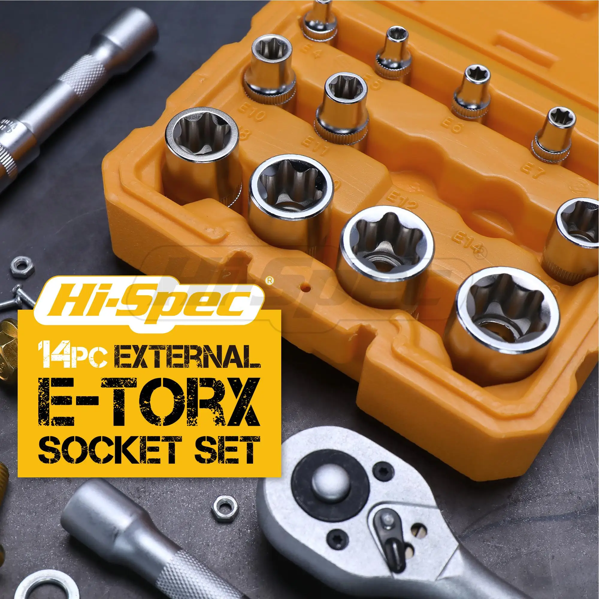 Hi-Spec Cơ Hội Thảo 14Pc Nữ E TORX Sao Bộ Ổ Cắm 1/4 3/8 1/2 Bên Ngoài Mô Men Xoắn Ổ Cắm Cờ Lê Đầu bộ Xe Ô Tô Tự Động Dụng Cụ Sửa Chữa