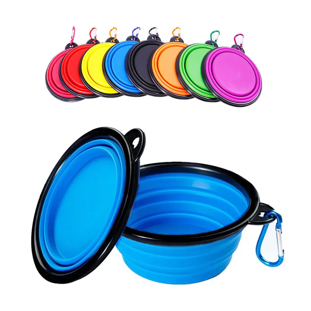 Silicone world 350ml Collapsible Dog Pet Folding Silicone Bowl Outdoor Travel Portable Puppy Food Container Feeder Dish Bowl