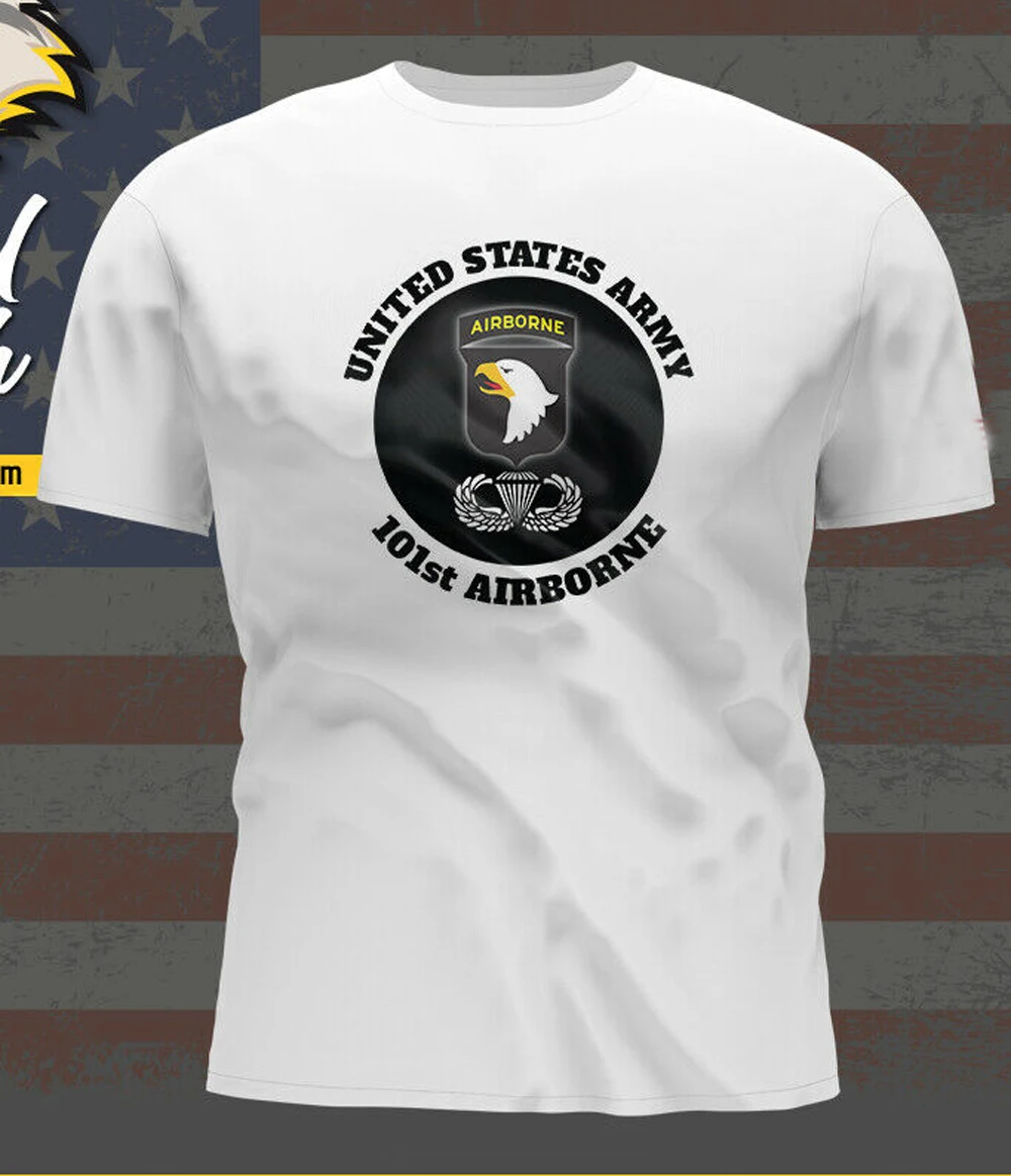 US Army 101st Airborne Division T-Shirt. Summer Cotton Short Sleeve O-Neck Mens T Shirt New S-3XL