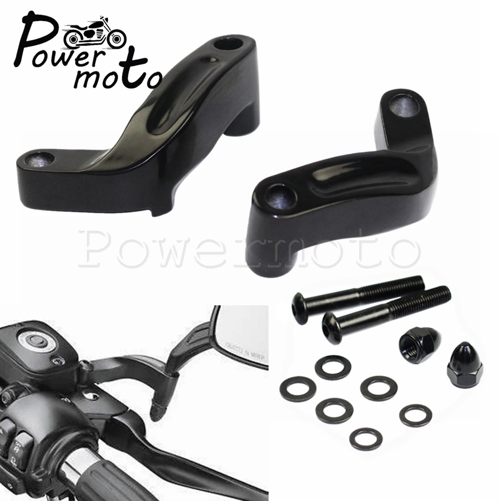 Aluminum Alloy Motorcycle Mirror Riser Extension Bracket For Harley Dyna Softail Fat Boy Breakout Blackline Heritage 2006-2014