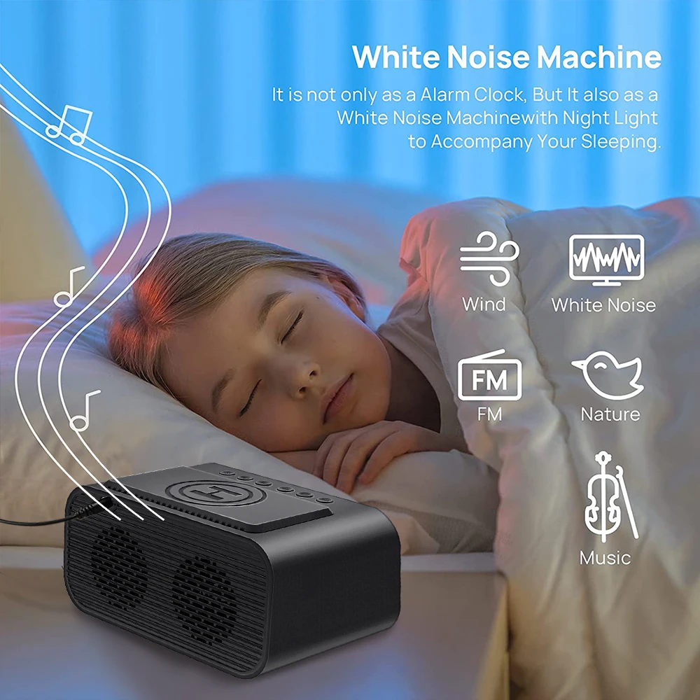 Không Dây Đồng Hồ Kiêm Loa Bluetooth Đèn LED Thông Minh Kỹ Thuật Số Đồng Hồ Để Bàn Điện Tử Máy Tính Để Bàn Đồng Hồ Đài Fm USB Sạc Nhanh