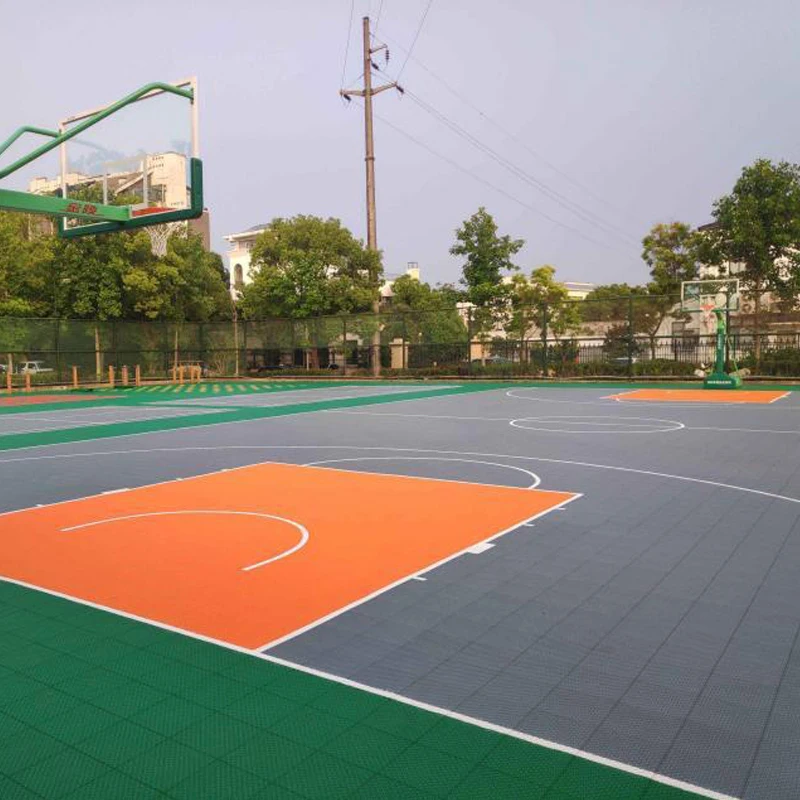 Beable Interlocking Flooring Tiles Basketball Flooring PP Mat Manufacturer Sports Court With Printed Lines