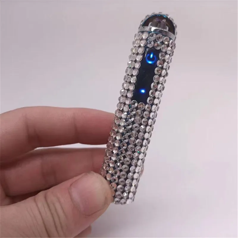 Windproof Lighter USB Cigarette Lighter Rhinestone Touch Screen Diamond Luxury Rechargeable Portable High-end Ladies Gifts