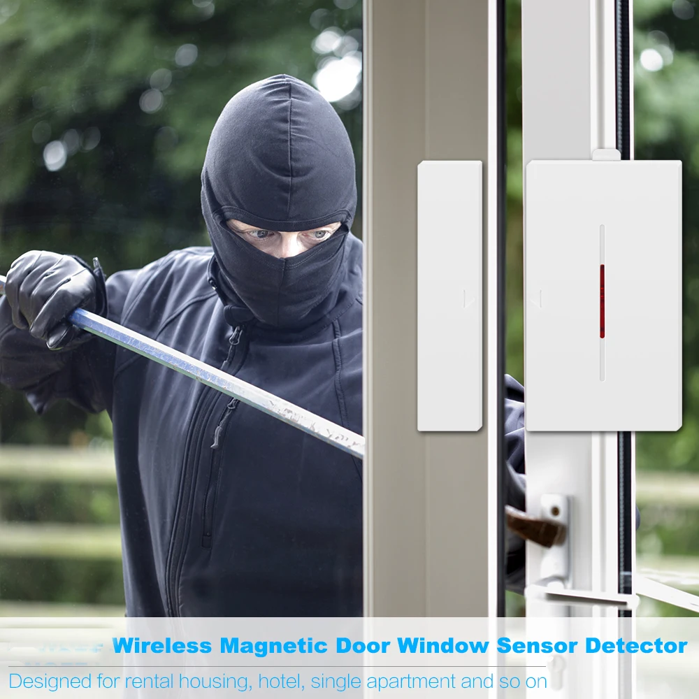 Factory Price 433mhz Wireless Door Window Magnet Sensor Detector For Home Wireless Alarm System , Works With Sonoff RF Bridge