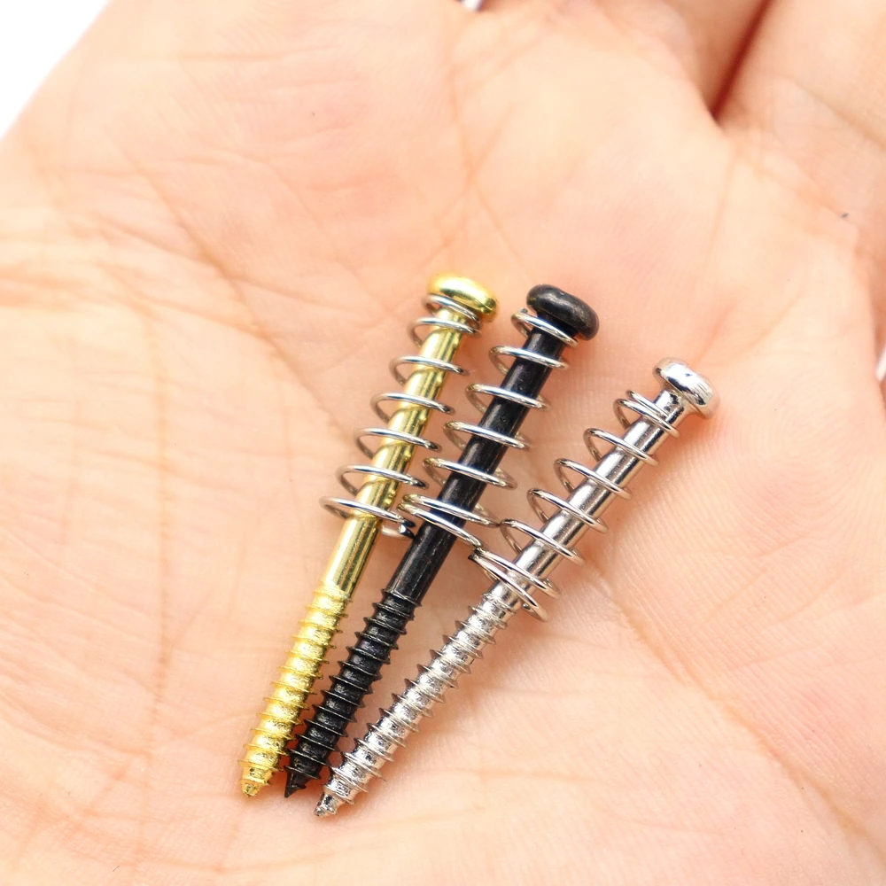 30 Stück Schrauben für E-Gitarren- und Bass-Tonabnehmer, feste Einstellschraube, Befestigungsschraube mit Feder, 3 x 38 mm – Detail 11