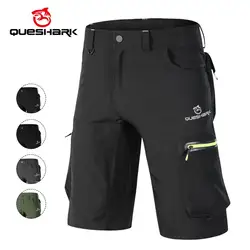 QUESHARK Summer Men Five Points Pants Cycling Shorts Mountain Biker Downhill Loose Sports Riding Road MTB Bicycle With 5 Pockets