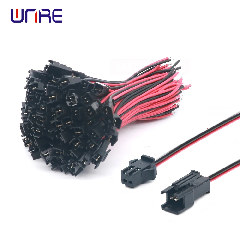 

15cm Long JST SM 2Pins Plug Male and Female Wire Connector 100/150/200/300/400/500mm
