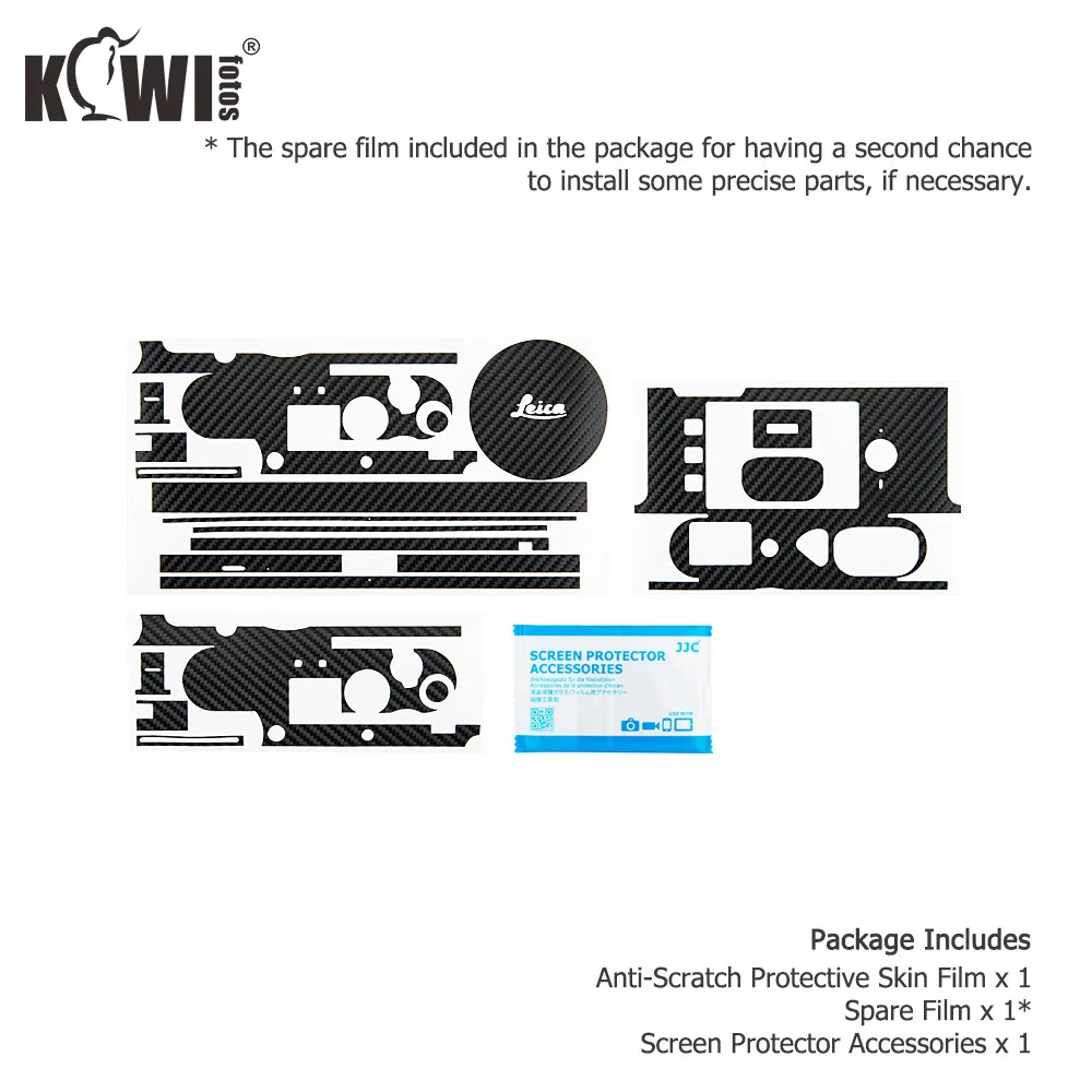 KIWIFOTOS Chống Trầy Xước Bao Da Máy Ảnh Sợi Carbon Phim Bộ Da Cho Leica Q2 3M Kèm Miếng Dán Dự Phòng máy Ảnh Phim Bảo Vệ