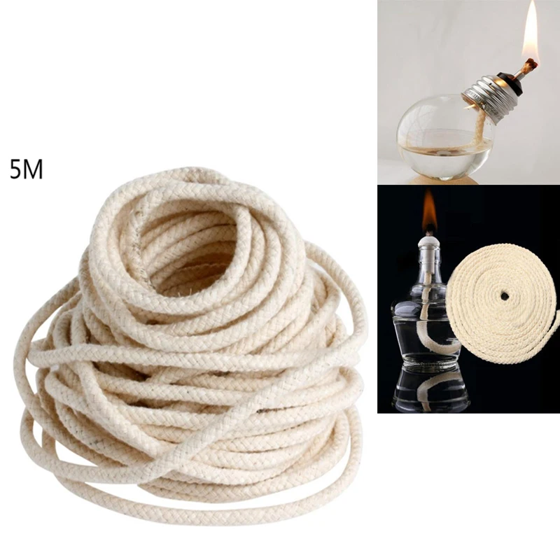 5M Round Cotton Alcohol Wick Oil Lamp Wicks Burner For Glass Oil Lamps Accessories Wicks