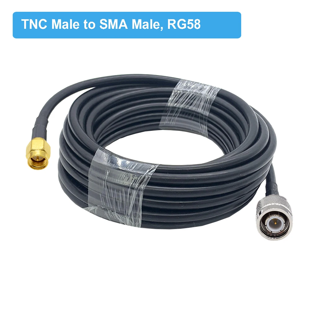 BEVOTOP TNC Male to SMA Male /Female Series RG58 Pigtail 50 Ohm RF Coaxial Cable RG58 Extension Cord Jumper 50CM 5M 10M 30M