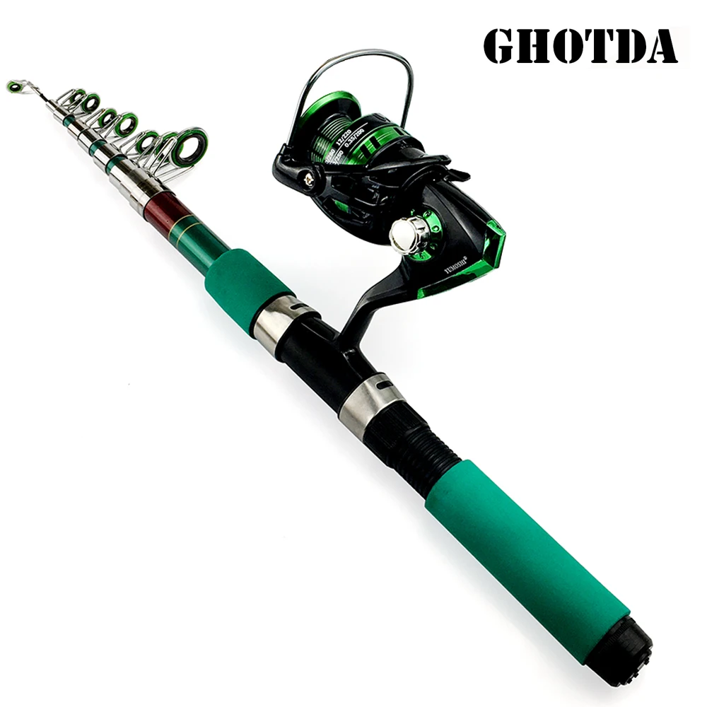 

1.8/2.1/2.4/2.7/3.0/3.6m Telescopic Fishing Rod Reel Combo Full Kit Fishing Pole Spinning Reel Set Pesca