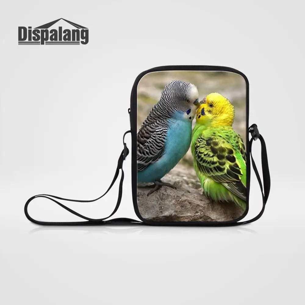 Dispalang Mini Messenger Bags For Teenage Girls Animal Parrot Peacock Printing Crossbody Shoulder Bag Women's Small Travel Flap