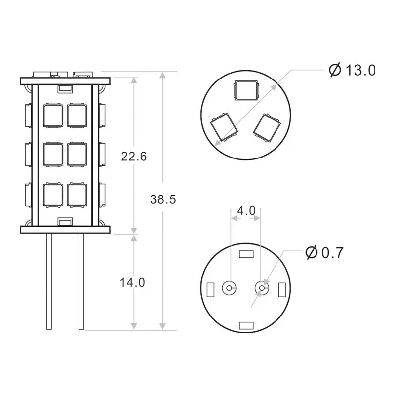 Светодиодная лампа G4, 27 светодиодов, сверхъяркая высокомощная лампа 2835SMD в качестве источника света до 350 лм, 12 В постоянного тока, 12 В переменного тока, 1 шт./лот