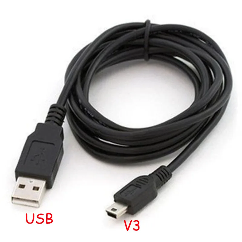 USB 2.0 A Macho para Mini USB B Masculino Cabo Adaptador, 5P, OTG, V3 Port, Extensão USB, cabo de carregamento, 50 cm, 80 cm Comprimento, Preto, 1 Pc