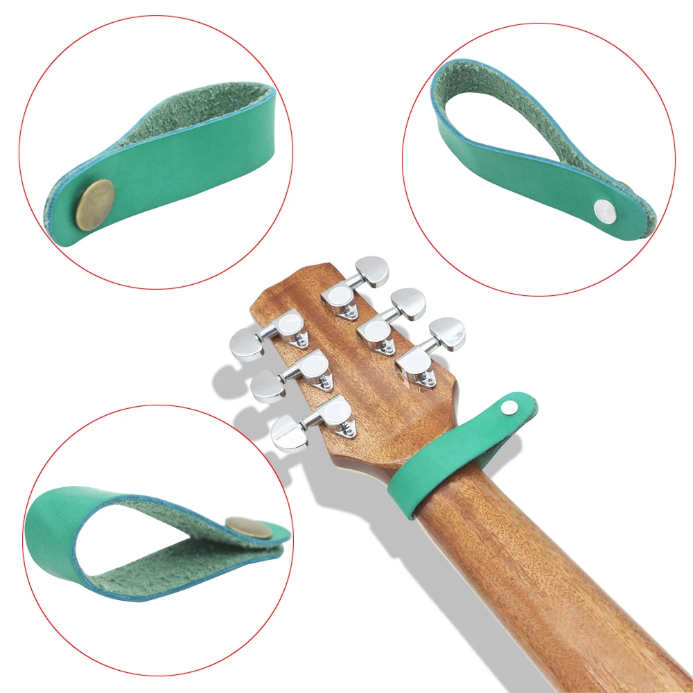 M MBAT-Correa de cuero duradera portátil para guitarra, botón de bloqueo seguro con cierre de Metal fuerte, se adapta por encima del cuello en stock