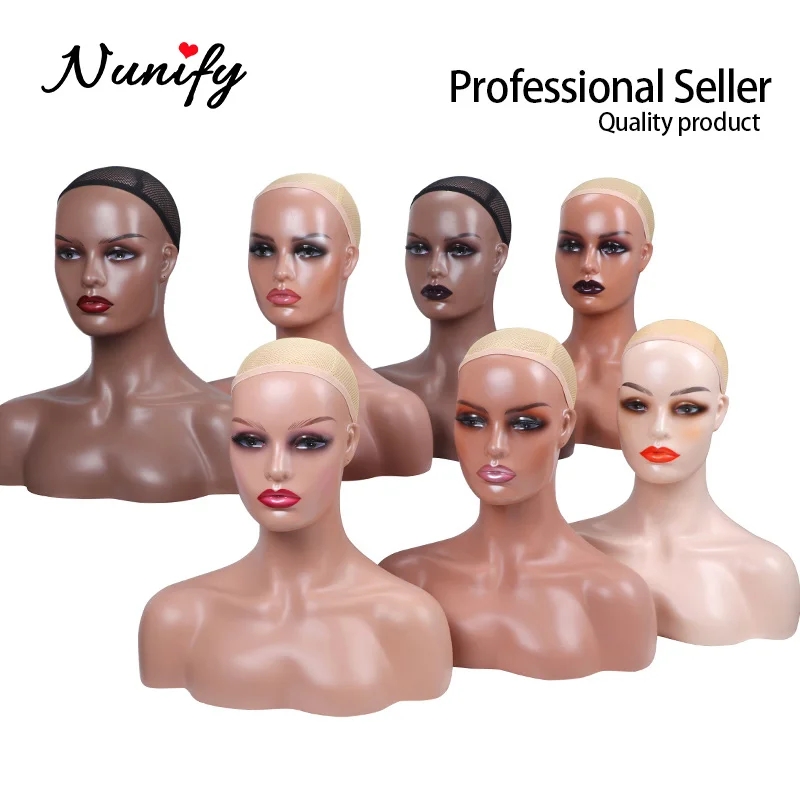 

Mannequin Head With Shoulders Nunify Different Makeup Wigs Wig Caps Hat Display Manikin Head With Bust Salon Beautiful Stand