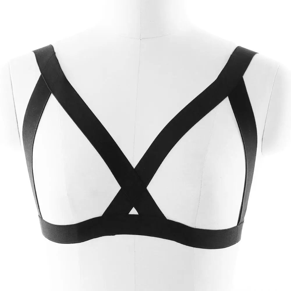 

JLX.HARNESS Sexy Lingerie Body Harness Goth Harness Belt Punk Elastic Adjustable Cage Bra Bondage Body Cage Rave Suspender Belt