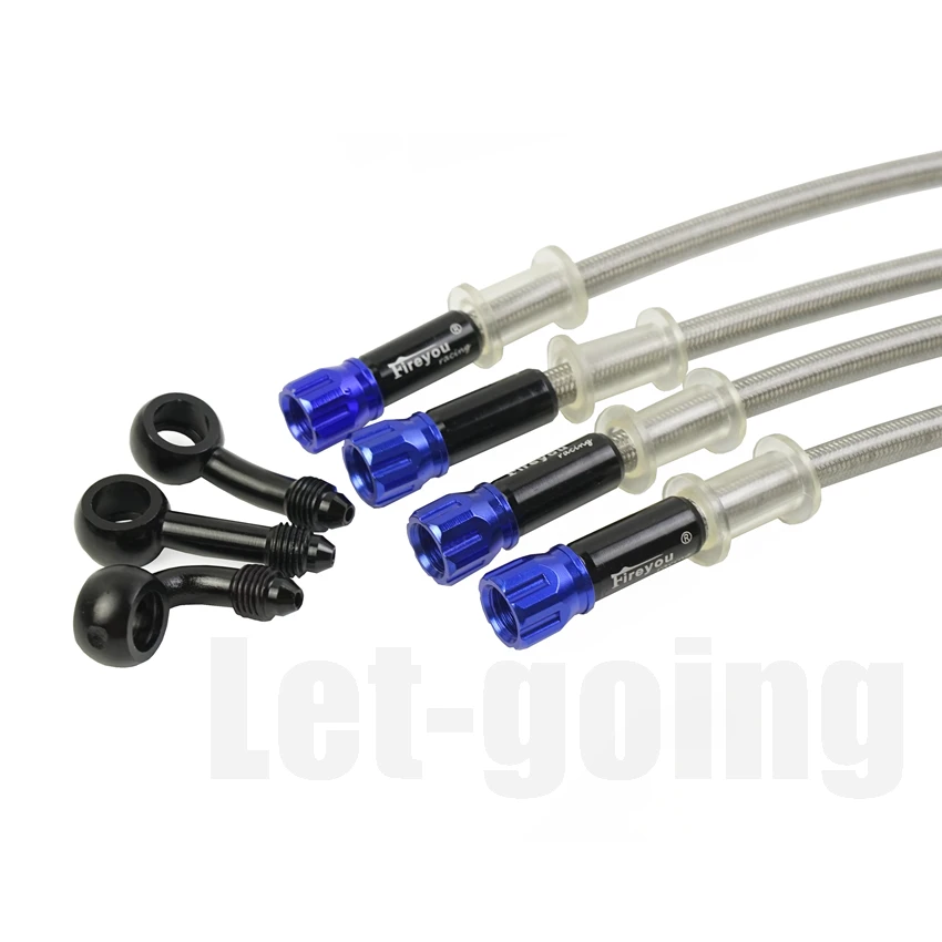 AN3 Brake Hose Aluminum Motorcycle Motor Bike Hydraulic Brake Oil Hose Tube Pipe Line Banjo Fitting Bolt 0 28 90 degree M10 10mm