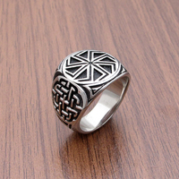 Punk Stainless Steel Silver Color Kolovrat Slavic Symbol of the Sun Ring Stunning Ornament Unique Pagan Jewelry