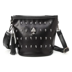 Mode Vrouwen Schedel Punk Goth Tassel Messenger Schoudertas Crossbody Handtas