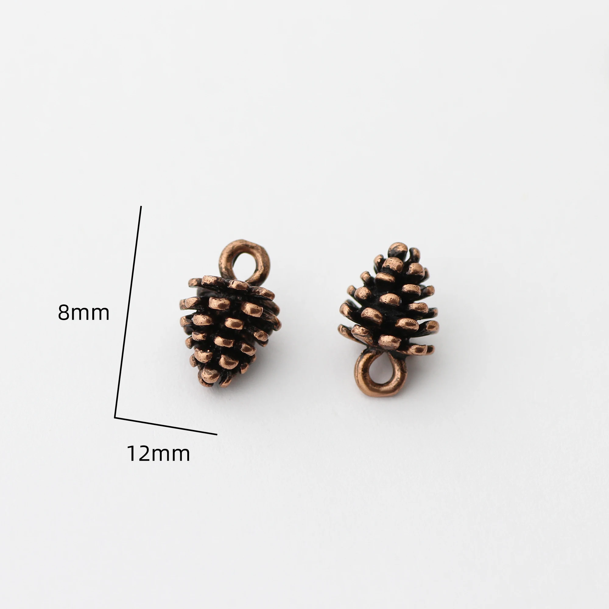 5pcs 12*8mm  K Gold Color Plated Brass,1 Holes Pine cones Diy Jewelry Pendant Charms Earring Necklace Product Accessories