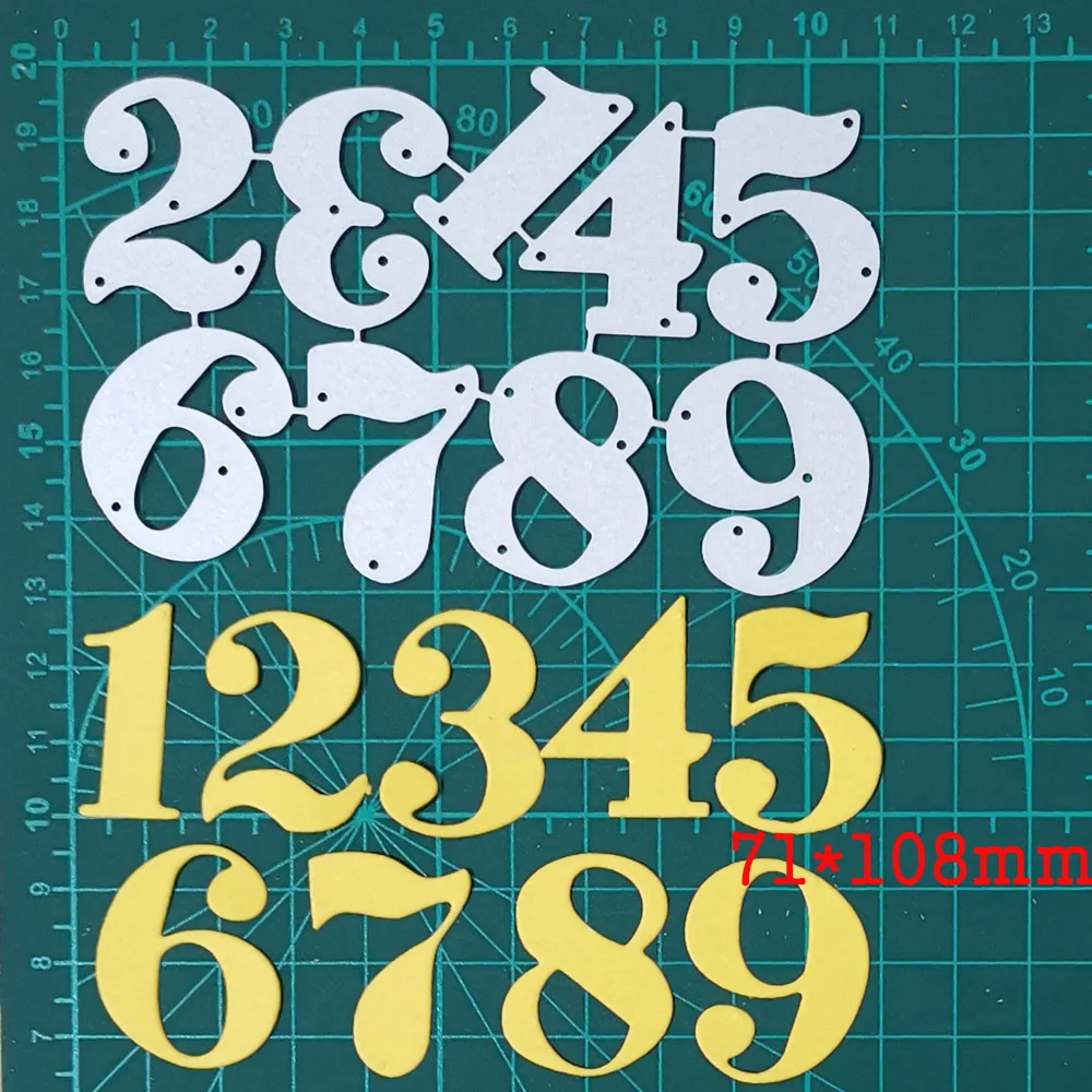 金属と鋼のカッティングダイ,1〜9の数字,日曜大工のカッティングダイ,スクラップブック,紙カード,パンチ,エンボス加工