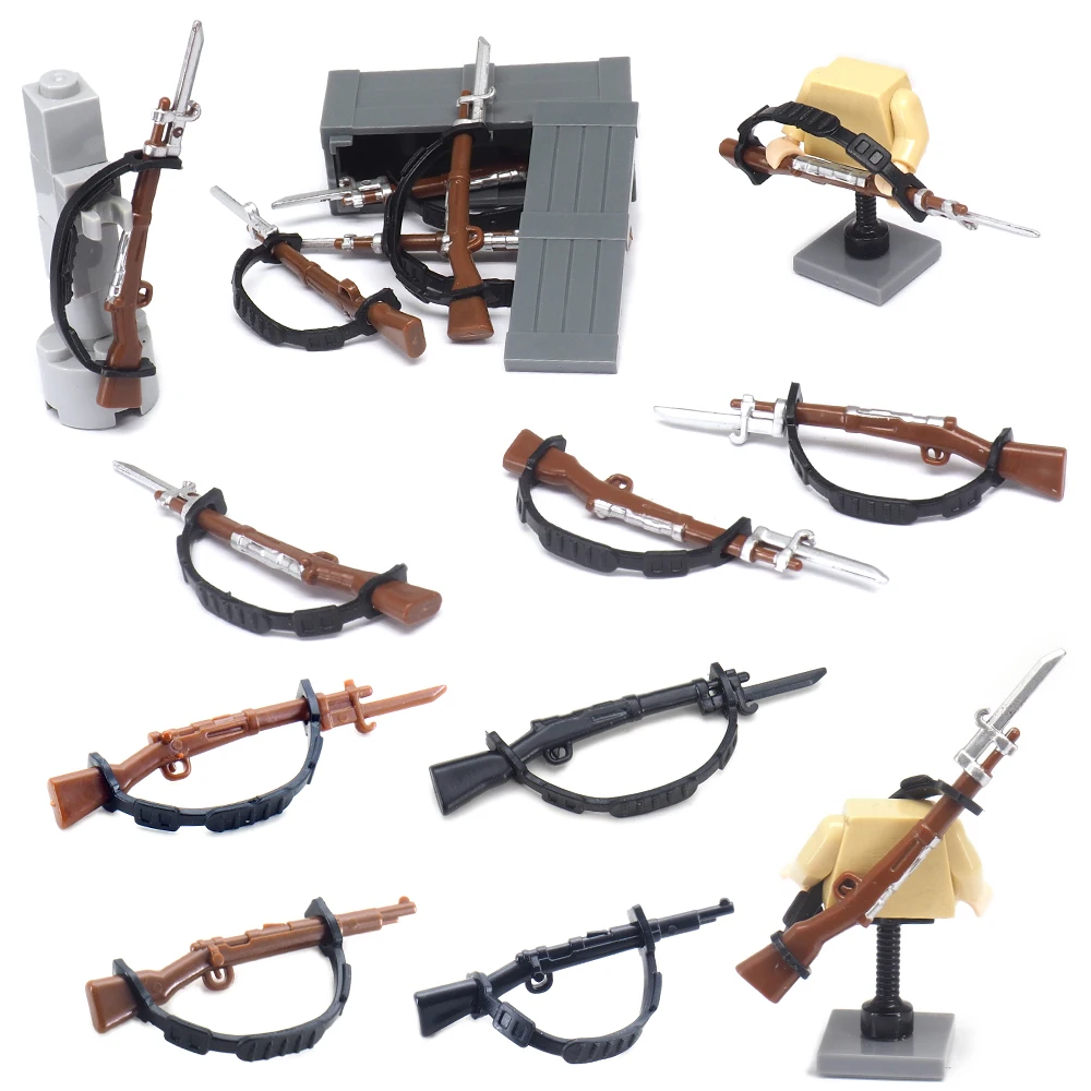 Assembly Guns Belt Type 98 Weapons Building Block Moc Figures WW2 War Soldier Equipment Creative Model Child Christmas Gifts Toy