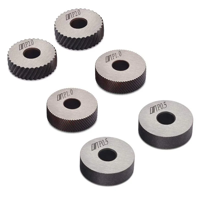 7 stücke Set Stahl Doppel rad Rändel werkzeug Set mit diagonalen linearen Rändel rad 0.5/1/2mm Abstand