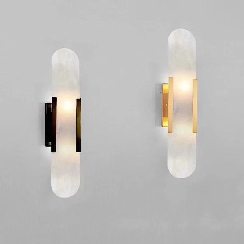 

Melange Elongated Sconce Modern marble wall light Artistic style Atmosphere for Corridor Hotel Room Bathroom indoor wall lamp