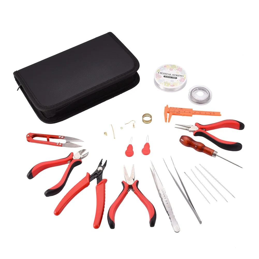 Jewelry Making Tool Kits Earrings DIY Material Bag Set Jewelry Accessories Hand Pliers Scissors Stainless Steel Tweezers