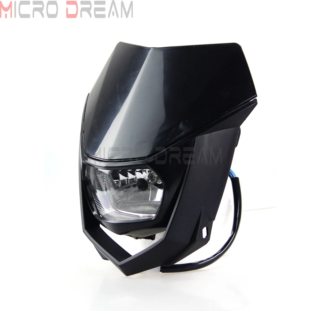 Motocross Dirt Bike Offroad Enduro H4 Headlight Universal 12V 35w Motorcycle Headlamp Mask for Honda Yamaha Suzuki CRF WRF DR YZ