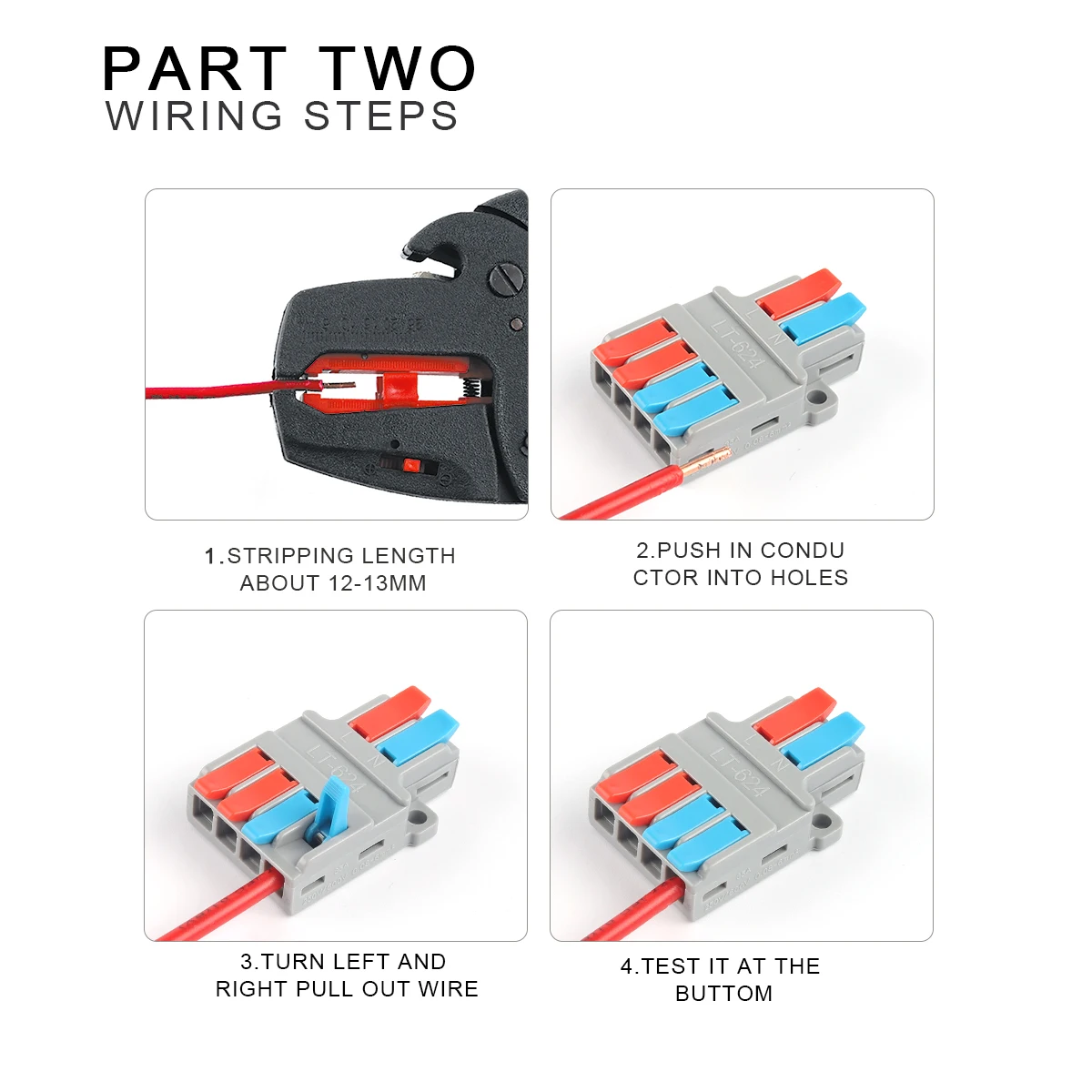 1 Input 2/3 Output 6mm2 Cable Splitter Quick Free-Tool Electric Wire Connector Push-in Compact Conductor Wiring Terminal Block