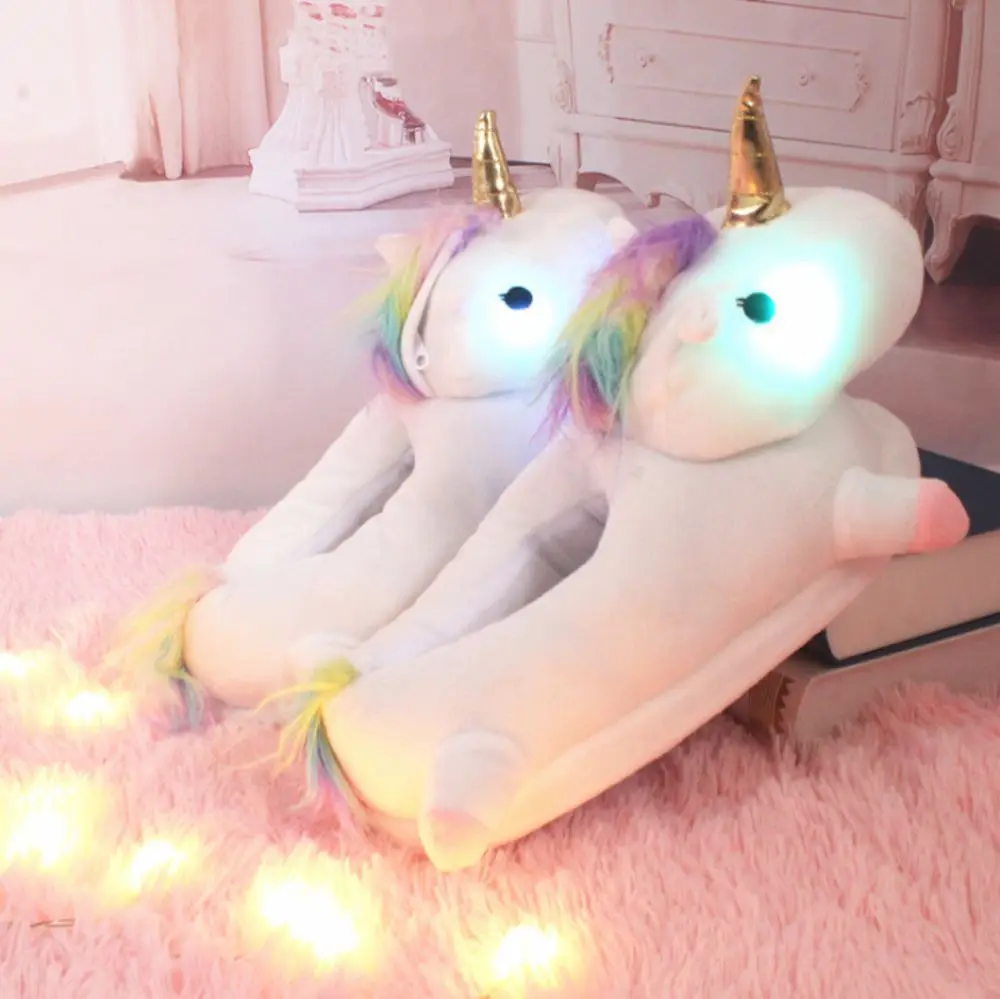 

indoor cartoon worm for winter luminous LED unicorn shoes