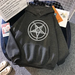 Pentagramma gotico occulto satana donne moda felpe con cappuccio di alta qualità tutto-fiammifero femminile Pullover abbigliamento di marca Harajuku Mens top