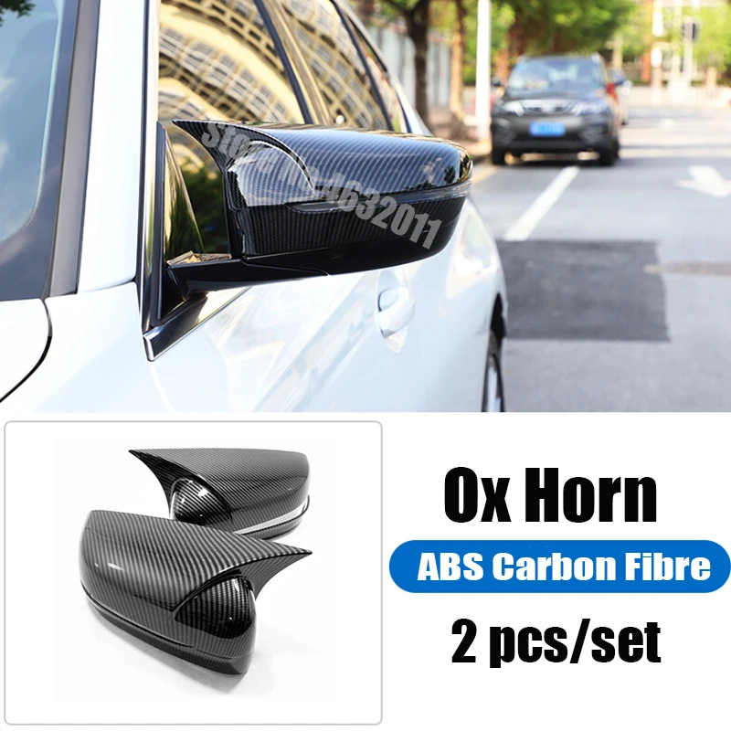 

For BMW 3 Series G20 2019 2020 ABS Carbon fibre Car Side Door ox horn rearview mirror cover trim Car accessories styling 2pcs