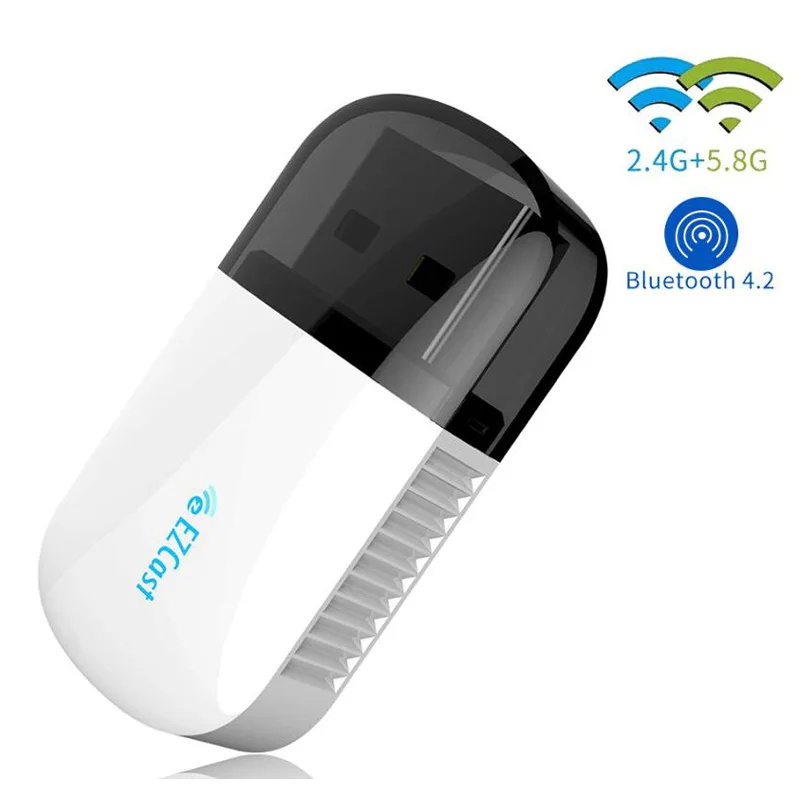 Không Dây Bluetooth 4.2 USB WIFI 5Ghz Băng Tần Kép 600Mbps Ethernet USB Lan Wifi Dongle Wi-fi AC máy Tính Mạng