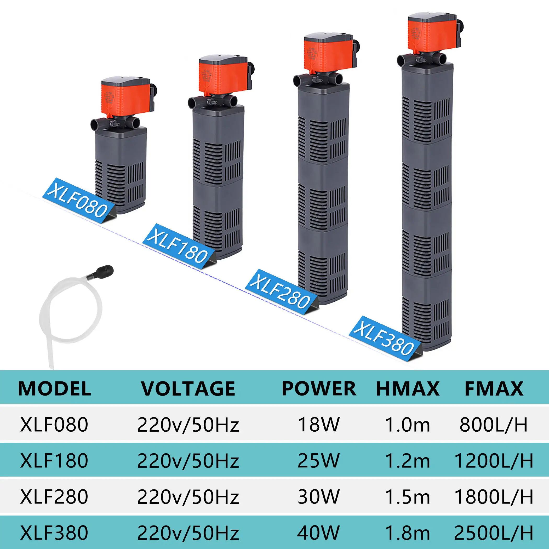 

220V 3in1 Multi-function Submersible Water Pump Oxygen Internal Filter Aquarium Circulating for Ponds Fountains Fish Tank - XLF