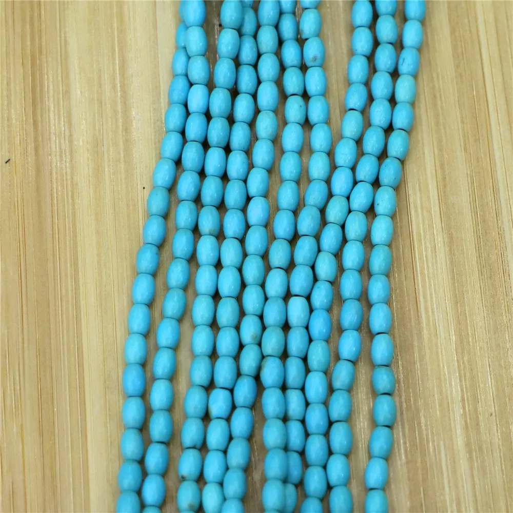 Wholesale 20Article/1380pcs Natural Stone Blue Turquoises Cylindrical Loose Beads 5.5mm*3.5 Selected Jewelry Making Size