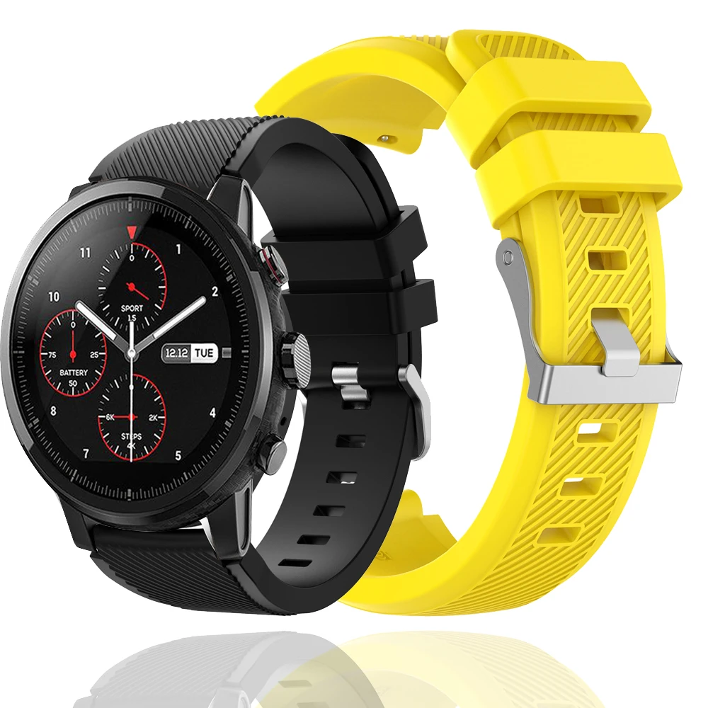 22mm Silicagel Watch Band Strap For Huami Amazfit Stratos GTR 47mm Smart Watch for Amazfit Pace Stratos 2/2S 3 Straps Bracelet