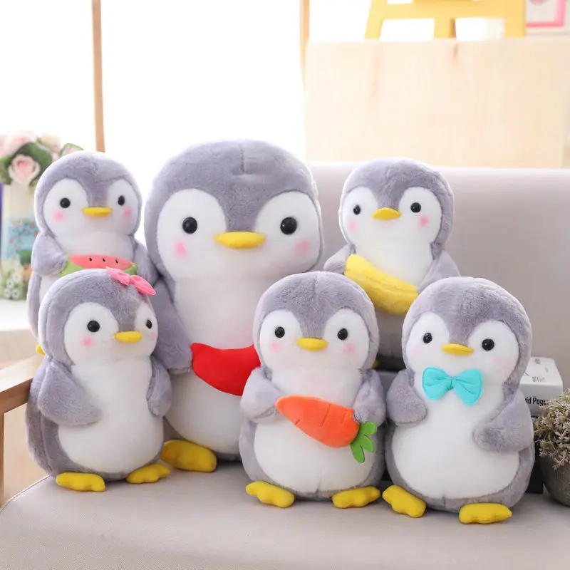 Creative Cudding Fruit Penguin Plush Stuffed Toys Cute Couple Penguin Plush Doll Toy Home Decor Toys Birthday Present